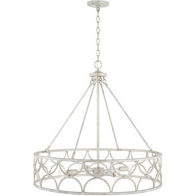 Enchanting Winter White Drum Pendant with Arched Pattern