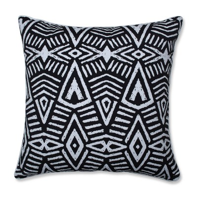 25" Geometric Dimensions Floor Pillow Black - Pillow Perfect