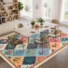 Washable Framhouse Floral Leaf Print Large Living Room Rugs, Soft Ultra Thin Textured Cute Floor Carpet for Bedroom Dining Room Nursery Playroom - 4 of 4
