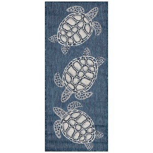 Liora Manne Carmel  Indoor/Outdoor Rug  Navy.. - 1 of 4