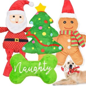 ZippyPaws 5 Pack Tough Dog Toys Stuffed Squeaky Dog Toys Assortment Plush Animal Dog Toy Value Bundle Puppy Pet Dog - 1 of 4