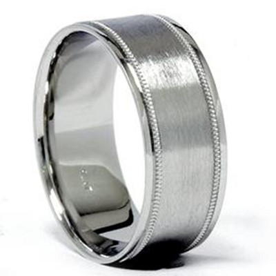 Pompeii3 Mens 950 Palladium Brushed 8mm Comfort Fit Band Ring : Target