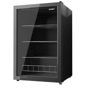 Husky 4.6 Cu.Ft Premium Freestanding Glass Door Beverage Cooler & Mini Fridge - 1 of 4