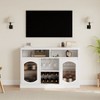 Jojoka Bar Cabinet with LED Light, 47" Liquor Storage Cabinet with Rack and Glass Hanger - 3 of 4