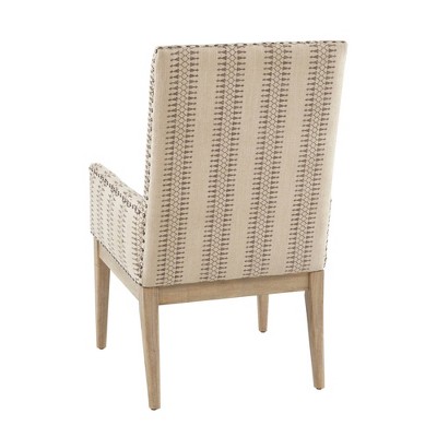 Set of 2 Natural Linen High Back Dining Armchairs