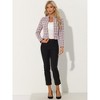 INSPIRE CHIC Women's Tweed Stand Collar Business Open Front Cropped Jacket - 4 of 4