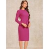 Allegra K Women's Round Neck Bracelet Sleeve Peplum High Waist Work Office Pencil Dress - 2 of 4