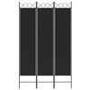 vidaXL 3-Panel Room Divider - Black 47.2"x78.7" Fabric - Versatile Decorative Screen for Indoor Privacy, Sunlight Blocker, Easy to Install and Store - 3 of 4