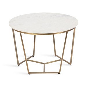 Kate and Laurel Solvay Round Metal Coffee Table, 26x26x18, Gold - 1 of 4