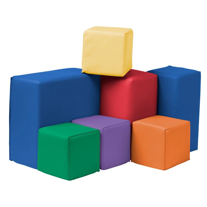 ECR4Kids Softzone Foam Toddler Building Blocks, Soft Play for Kids, 7pc Set, 1 of 11