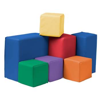 ECR4Kids Softzone Foam Toddler Building Blocks, Soft Play for Kids, 7pc Set