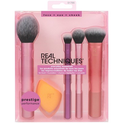 Real Techniques 5-Piece Synthetic Bristle Makeup Brush Set with Sponge
