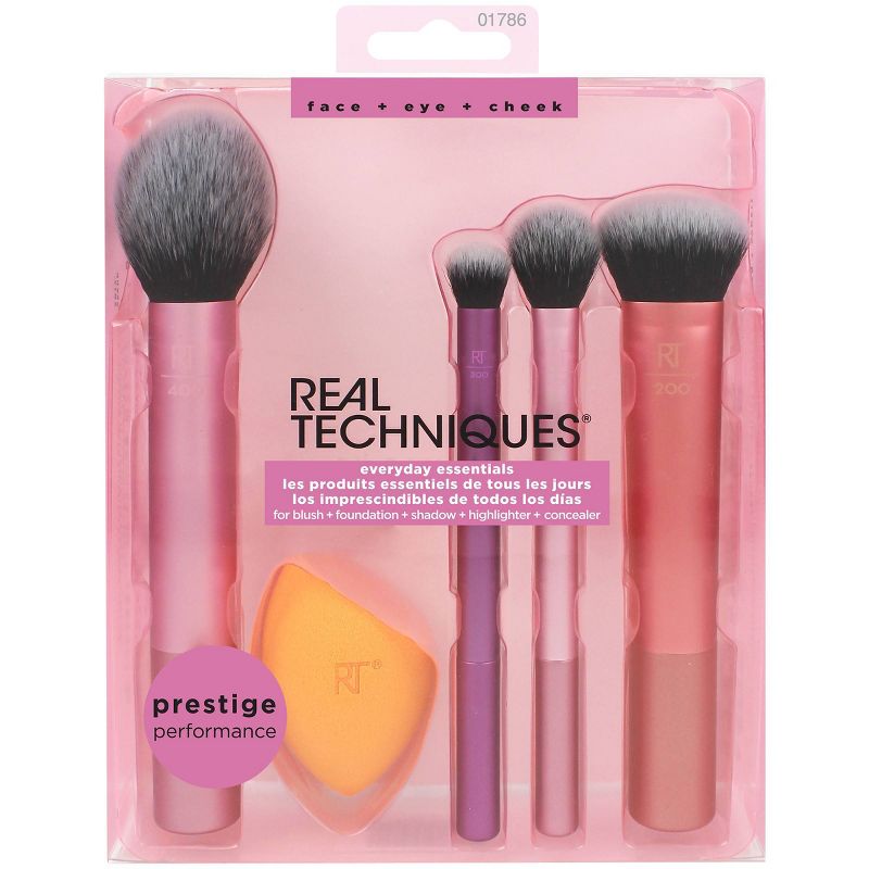 Real Techniques Everyday Essentials Makeup Brush Kit - 5pc, 3 of 14