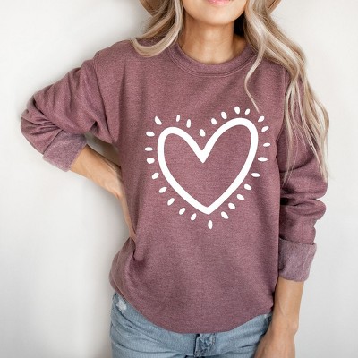 Simply Sage Market Women's Graphic Sweatshirt Heart Drawing