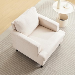Garvee Mid-Century Accent Sofa, Upholstered Armchair with Thick Cushion & Sturdy Legs, Ideal for Living Room & Bedroom - 1 of 4