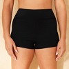 Women's High Waist Swim Boyshorts - Shade & Shore™ Black - 4 of 4