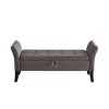 NicBex 64.5 Inch Storage Ottoman Bench Modern Nails Button Tufted Velvet Bench with Unique Arms for Living Room, Bedroom, Entryway - 3 of 4