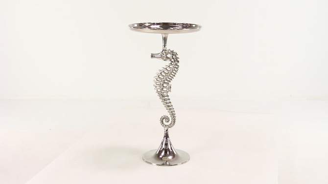 Coastal Aluminum Pedestal Accent Table Silver - Olivia &#38; May, 2 of 7, play video