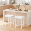 Garvee 24" Backless Barstools Set of 2 - Upholstered Counter Height Stools w/Metal Leg and Footrest, for Kitchen/Home Bar - 3 of 4