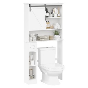 COZONY Over the Toilet Storage Cabinet with Sliding Barn Door, Bathroom Organizer Rack with Adjustable Shelf & Toilet Paper Holder for Bathroom - 1 of 4