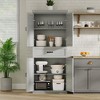 Tall Kitchen Pantry Cabinet, Storage Cabinet with 4 Doors & Adjustable Shelves, 70" Freestanding Cupboard, Tall Bathroom Linen Cabinet - 3 of 4