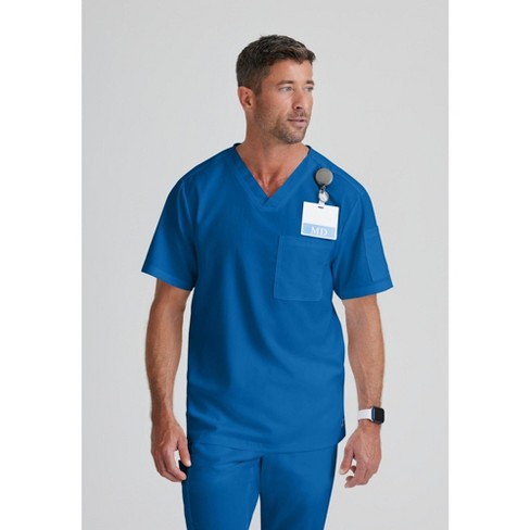 Grey's Anatomy By Barco Classic Men's Evan 2-pocket V-neck Scrub Top X 