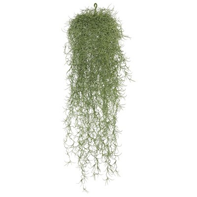 Vickerman 29.5" Artificial Powder Gray Green Plastic Long Hair Hanging Bush.