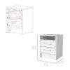 NicBex 15.7 inch Wide Nightstand with 2 Drawers,Modern Side Table with One Open Shelf,Bedside Table for Bedroom,Living Room - 3 of 4