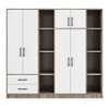 6-Door Wardrobe with shelves and drawers,  Gray - 3 of 4