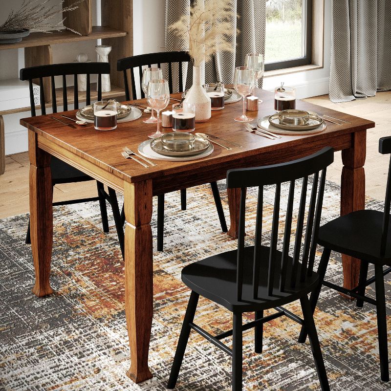 Merrick Lane Wooden Dining Table with Sculpted Legs, 4 of 12