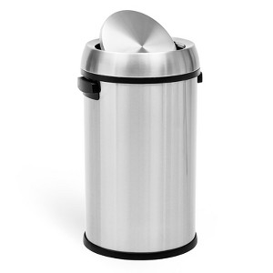 17 Gallon Swing Top Trash Can, Stainless Steel Garbage Can, with Swing Lid for Kitchen, Office - 1 of 4