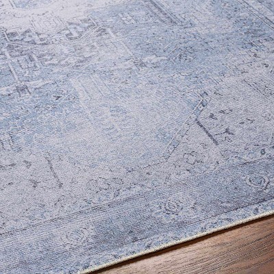 Hauteloom Ice Blue Flat Pile Washable Rug