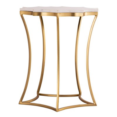 Camilla White Marble Gold Base Sun Shaped Side Table