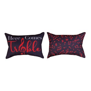 Here Comes Treble Pillow 12.5x8" Indoor Decorative Accent by Manual Woodworkers and Weavers - 1 of 3