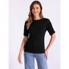 Allegra K Women's Half Sleeve Boat Neck Stretchy Basic Summer Casual Shirt - 4 of 4