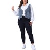 Agnes Orinda Women's Plus Size Fashion Retro Sleeveless Button-Up Jean Denim Vests - 3 of 4