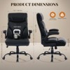 GustoWave Big and Tall Office Chairs, Executive Leather Swivel Chair, Ergonomic Computer Desk Chair, 100-135°Recline, Adjustable Height - 3 of 4