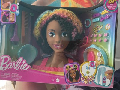 Barbie Deluxe Styling Head with Color Reveal Accessories and Blonde Neon  Rainbow Hair 