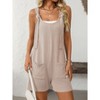 Women's Summer Casual Sleeveless Rompers Scoop Neck Striped Bib Shorts Jumpsuit Beach Overalls Vacation Outfit Clothes - 4 of 4