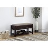 Vynxaria Rouen Seating Bench with Shoe Storage, Espresso - 2 of 4