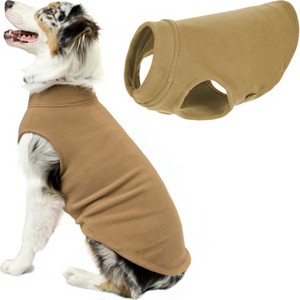 Gooby Stretch Fleece Vest, Pullover Fleece Vest Jacket Sweater for Dogs, Sand, 4X - 1 of 2