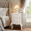 NicBex 14.57 Inch Nightstand with 2 Drawers,Modern Side Table with Handles and Solid Wood Legs for Bedroom,Living Room,White - 4 of 4