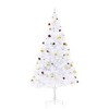 vidaXL Artificial Pre-lit Christmas Tree with Baubles White 7 ft - 3 of 4