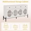 62" Large Sideboard Buffet with Storage, Modern Farmhouse Coffee Bar with 3 Drawers - 4 of 4