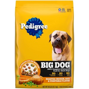 Pedigree Roasted Chicken, Rice & Vegetable Flavor Big Dogs Adult Complete Nutrition Dry Dog Food - 40lbs - 1 of 4