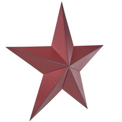 The Lakeside Collection Star Metal Wall Decor Dimensional Red