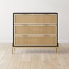 Nathan James Andrew 3 Drawer Rattan Dresser Black/Light Oak - 2 of 4