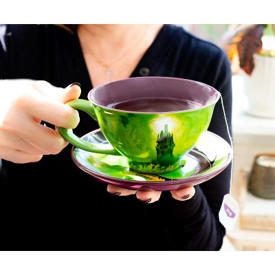 Disney Villains Maleficent Green and Purple Ceramic Teacup and Saucer Set