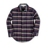 Hope & Henry Boys' Long Sleeve Flannel Button Down Shirt with Double Flap Pockets, Infant