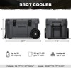 SOZT Gray 55 qt. Portable Chest Cooler, Leak-Proof Outdoor Insulated Cooler with Handle and Wheels for Camping, Beach, Boat - 2 of 4